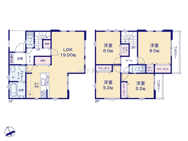 《仲介手数料無料》西区宮前町1708-6新築一戸建てフィットエーの間取り