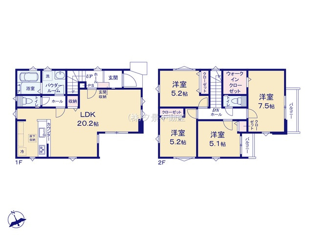《仲介手数料無料》西区宮前町1708-6新築一戸建てフィットエーの間取り