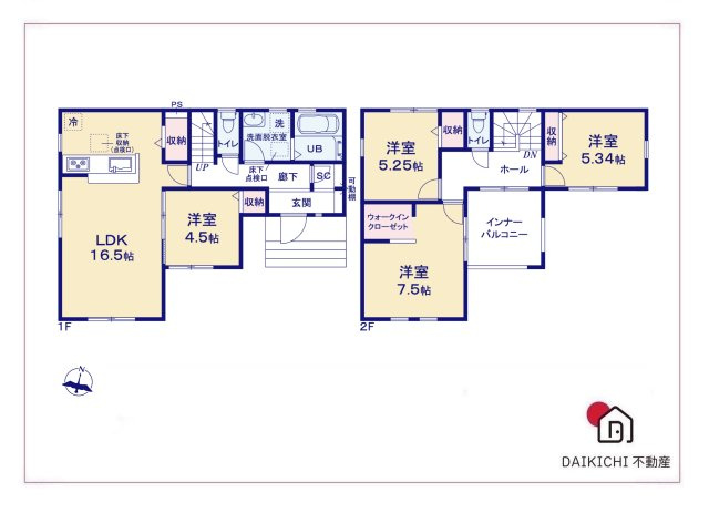 【区画図】 | 上里町七本木第6  LiveleGarden.s　新築戸建　全8棟　1号棟