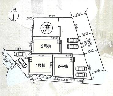 八王子市　泉町　新築一戸建て　２５期の区画図|～全4棟の新しいコミュニティーが誕生～
