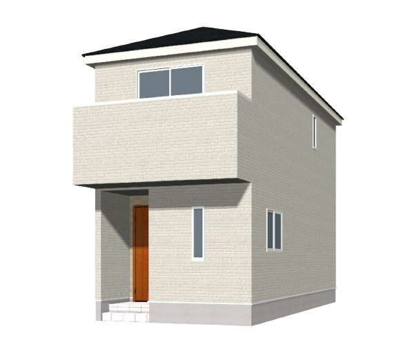 高知市中秦泉寺第1　新築一戸建ての完成予想図|シンプルで飽きのこない外観。暮らしやすさを大切にした2階建て住宅