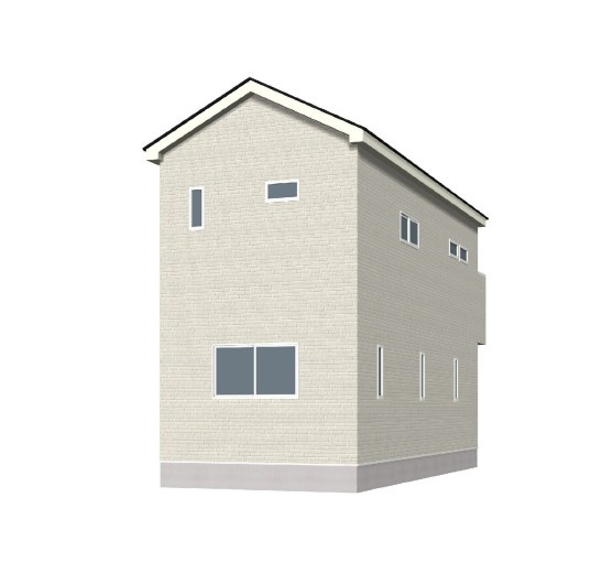 高知市中秦泉寺第1　新築一戸建ての完成予想図|周囲の景観に自然と馴染む、やさしい外観デザインの住まい