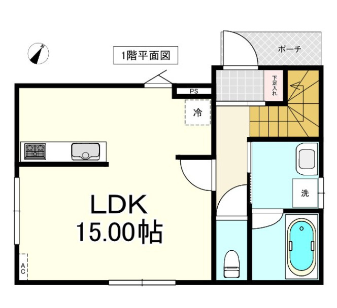八戸市長苗代内舟渡　A棟の間取り