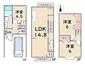 【間取り】 | 右京区太秦百合ケ本町