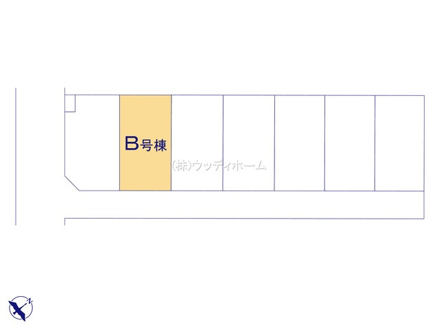 越谷市下間久里　新築一戸建て　B号棟の区画図