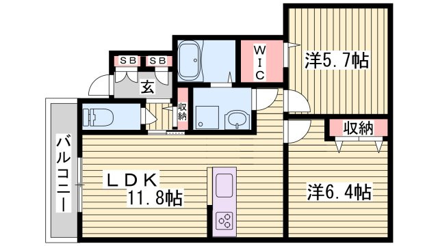 プロヌーブ砥堀の間取り