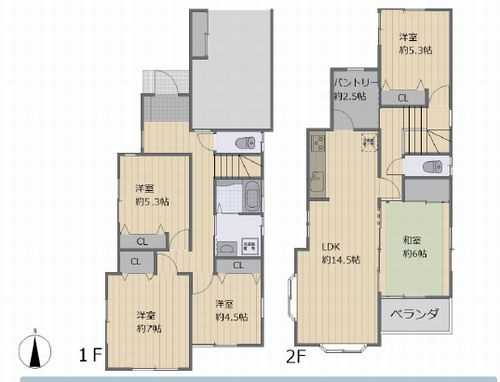 【間取り】 | 【仲介手数料０円】厚木市長谷　中古一戸建て | 厚木市長谷　中古一戸建て
