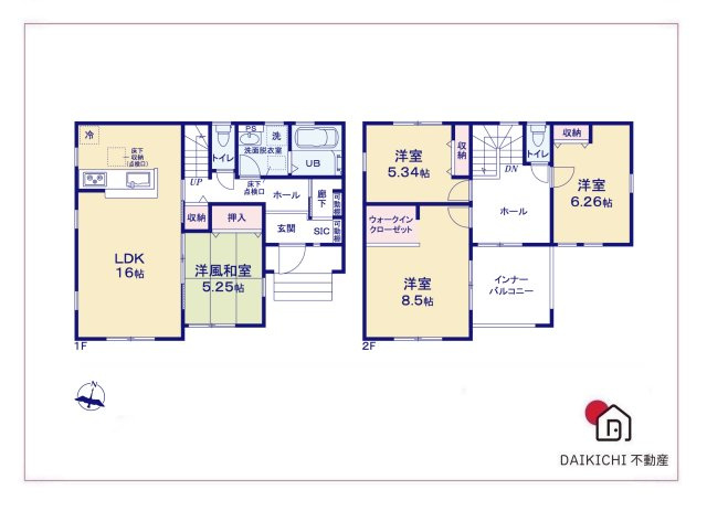 【間取り】 | 上里町七本木第6  LiveleGarden.s　新築戸建　全8棟　2号棟 | 2号棟