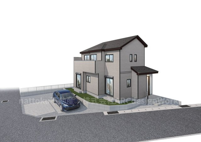 裾野市桃園　新築戸建　全１棟　１号棟の外観パース