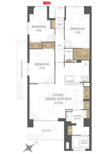 【間取り】ベルドゥムール海老名弐番館 