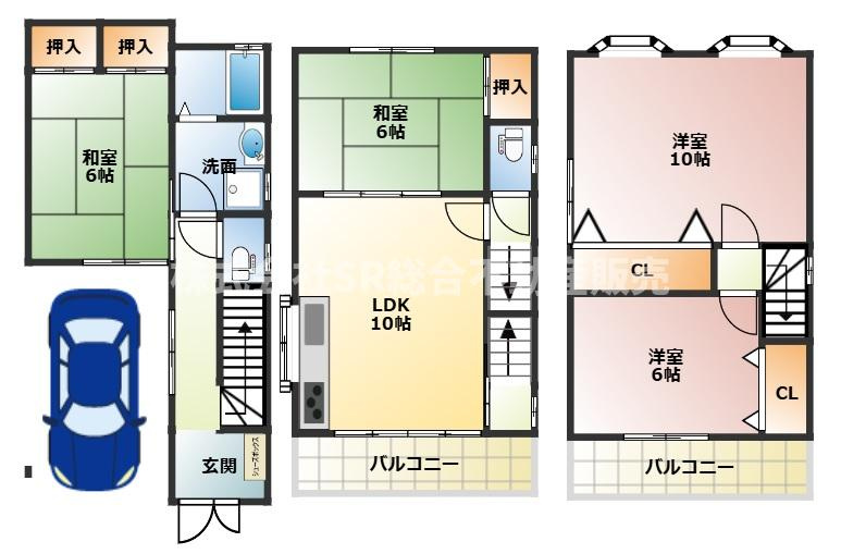 玉串元町1丁目中古戸建の間取り|全居室6帖以上のゆったりめ設計♪ファミリー様にオススメです！