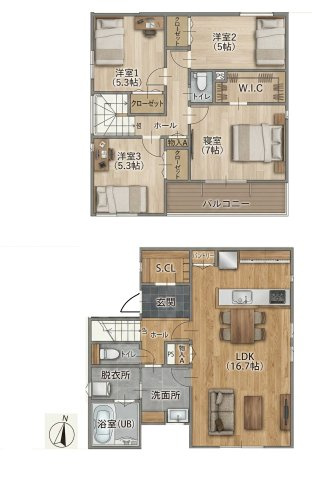 【間取り】 | 北区弓削3丁目