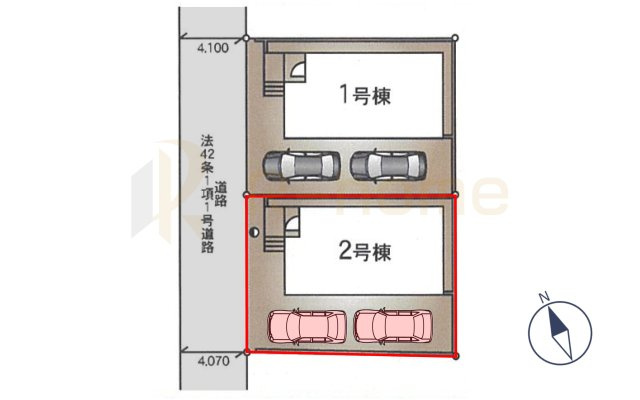 取手市宮和田第9　新築戸建て　2号棟の区画図|大きなお買い物だからこそ、メリット・デメリットを伝えさせて頂きます。
R-homeにお任せください♪