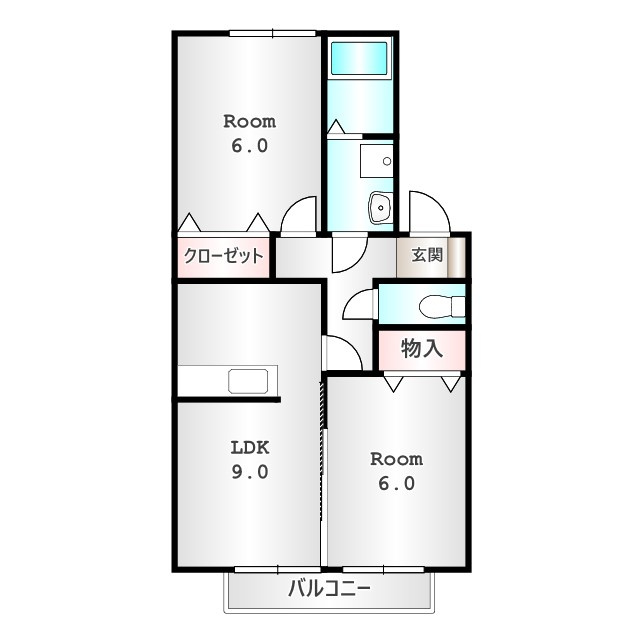 エスペランサ　Ｋの間取り|当社、チルホームのHPもご覧ください(^^)/物件情報多数♪