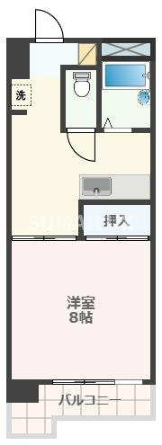 熊本市中央区九品寺１丁目の賃貸マンションの間取り