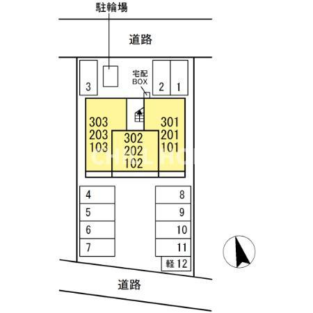 カーサ　リンの区画図|当社、チルホームのHPもご覧ください(^^)/物件情報多数♪