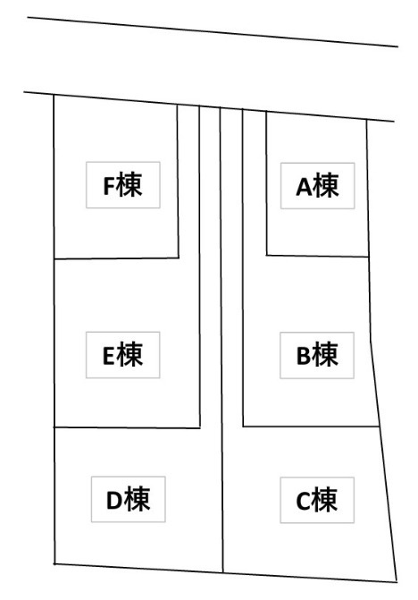 八戸市長苗代内舟渡　E棟の区画図