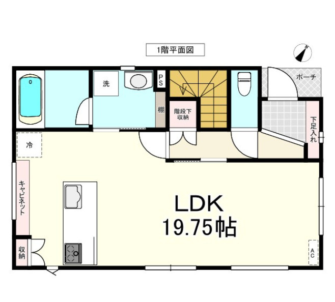 八戸市長苗代内舟渡　D棟の間取り