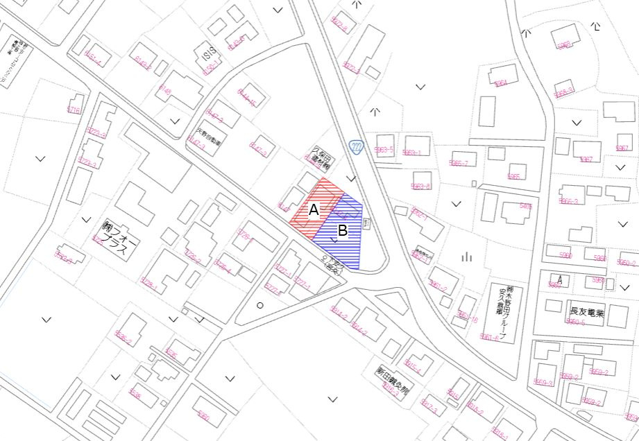 都城市安久町の売地の土地図