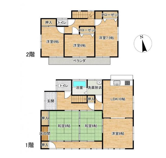 桜川市青柳　中古戸建の間取り