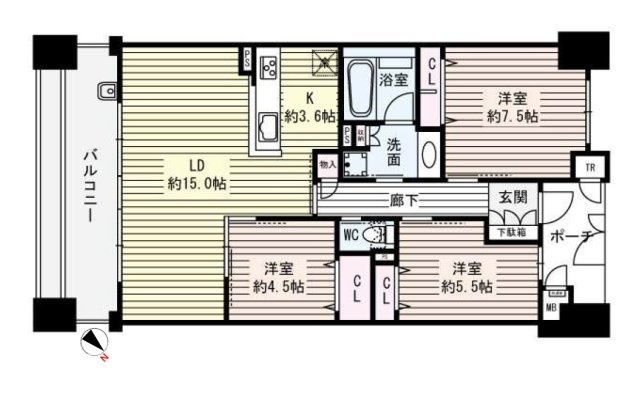 キングマンション大阪ベイの間取り