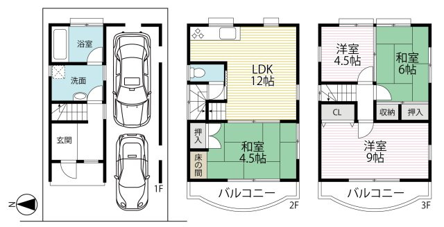 ２０２６年２月リフォーム完了◆駐車２台可能◆全居室２面採光◆伏見区羽束師菱川町の間取り
