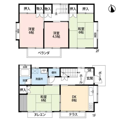 あきる野市草花の中古一戸建の間取り
