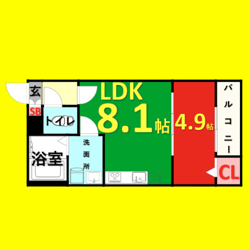 T.A明前町A棟 名古屋市賃貸　仲介手数料無料の間取り