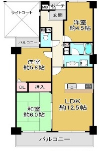 【間取り】 | パームスクエアジェームス山