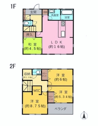 【中古住宅】碧南市浅間町の間取り