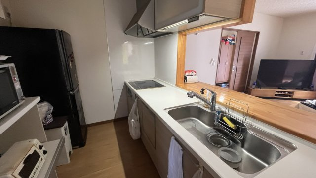 志布志インター近く高台一戸建てのキッチン|食器乾燥機付きのシステムキッチンです