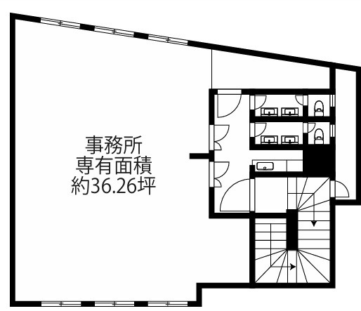 大阪市北区豊崎５丁目の事務所の間取り