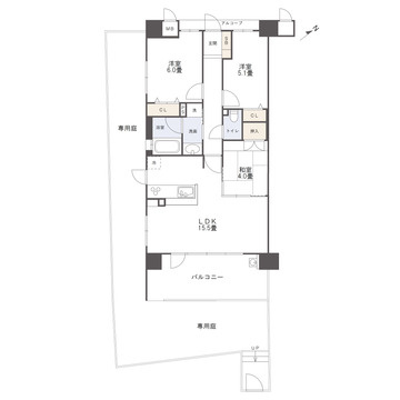 アルファスマート滑石中央の間取り