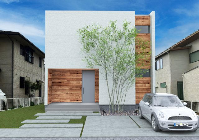 COLORSグリーンヒル　栗東市高野　限定1区画の外観パース|～施工事例～外観パースです