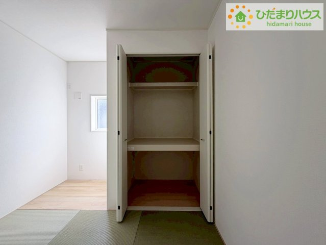 いわき市常磐西郷町第１０　新築戸建　3号棟の収納|奥行きが広い収納スペースなので、お布団も楽々しまえますね！！