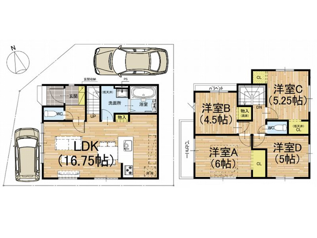 【間取り】 | 山科区小山西御所町　新築戸建
