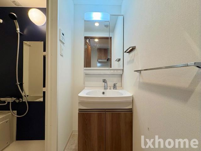 ロイス茨木奈良町の洗面所|ゆったりとスペースのある洗面所