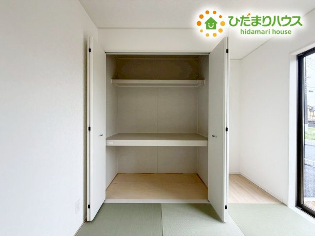 高萩市高萩第2　新築戸建　2号棟の収納|"和室にも大容量のクローゼット完備！
お布団やお子様のおもちゃなどがスッキリ収納できますね(^^♪"