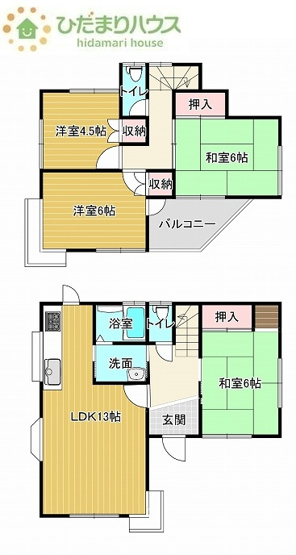 【間取り】 | 筑西市藤ケ谷　中古戸建 | 赤ちゃんスペースや客間など、多彩な用途で使用できる和室☆