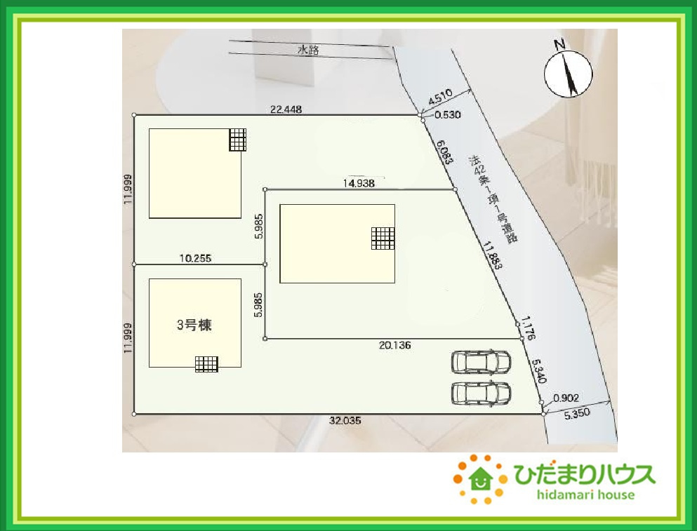 高萩市高萩第2　新築戸建　3号棟の区画図|学校や大きな公園も近くお子様のいるご家庭も安心です！