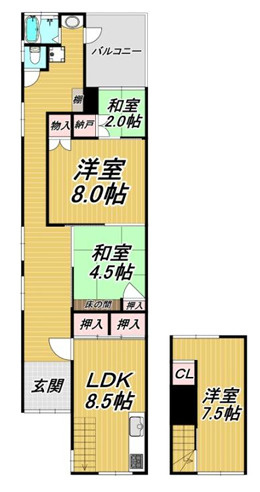 七松町2丁目貸家の間取り
