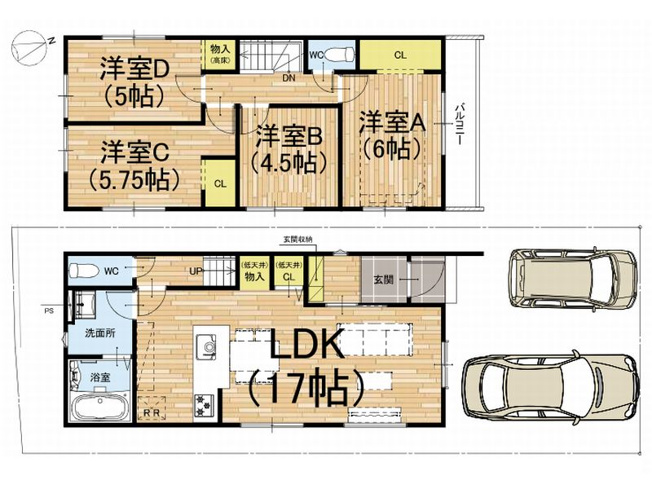【間取り】 | 山科区小山西御所町　新築戸建