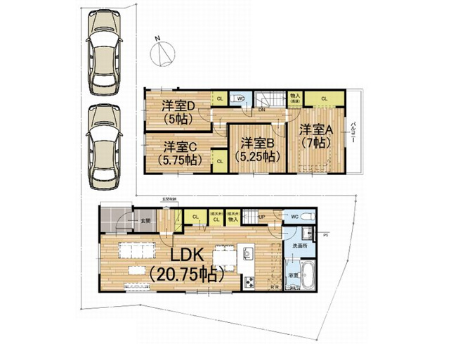 【間取り】 | 山科区小山西御所町　新築戸建