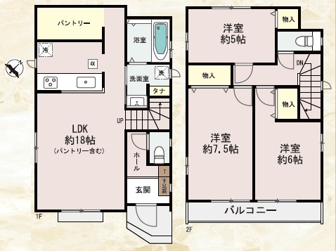 【間取り】 | 南多聞台５丁目　新築戸建　３区画