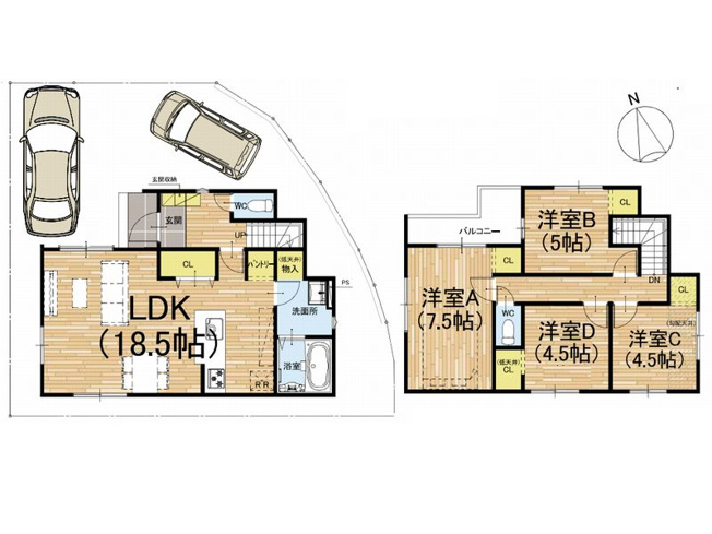 【間取り】 | 山科区小山西御所町　新築戸建