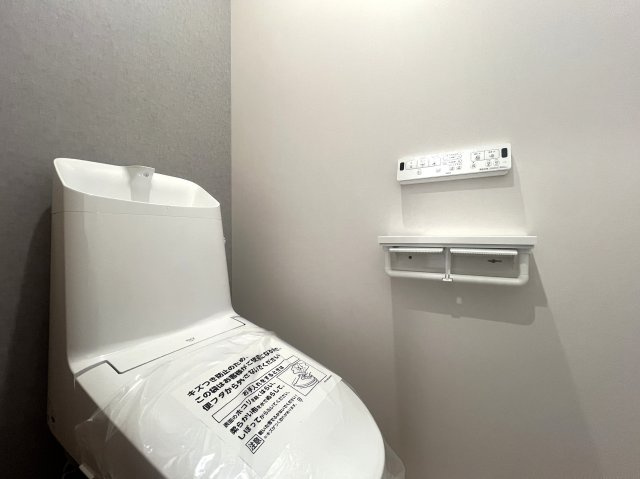10分以内よ！小中学校！！休日に行けるよ！ズーラシア！！【旭区川井本町新築戸建】のトイレ|落ち着いた色調のトイレです