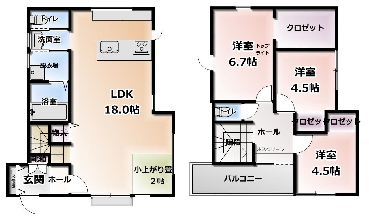 一宮しなね　中古戸建　（築浅物件）の間取り