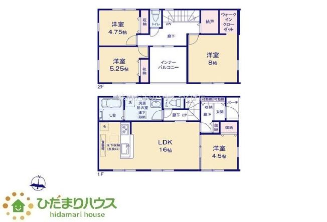 【間取り】 | 笠間市吉岡第1　新築戸建 | 収納付き玄関なので、整理整頓らくちんです。