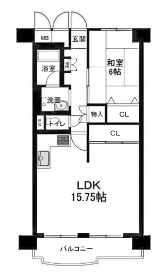 【間取り】 | 向島ニュータウン第三街区B棟 | 専有面積55.5㎡