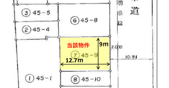 都島中通一丁目土地の土地図